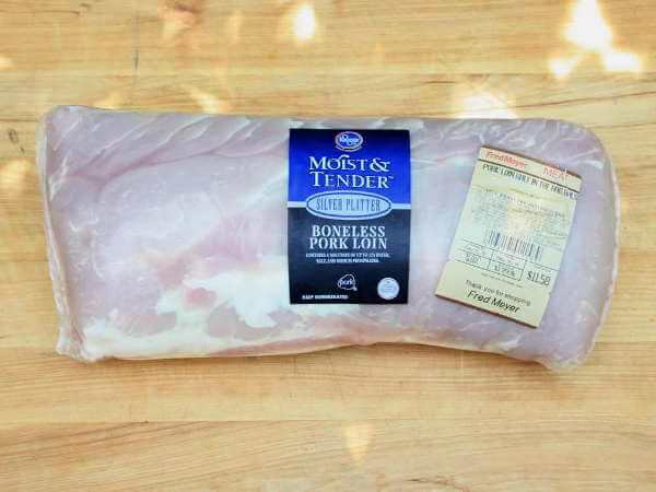 Pork Loin Fat Side Down, Raw, In Cryovac Packaging