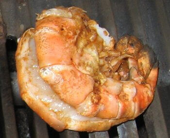 Colossal Size Shrimp Grilled In a Cast Iron Pan